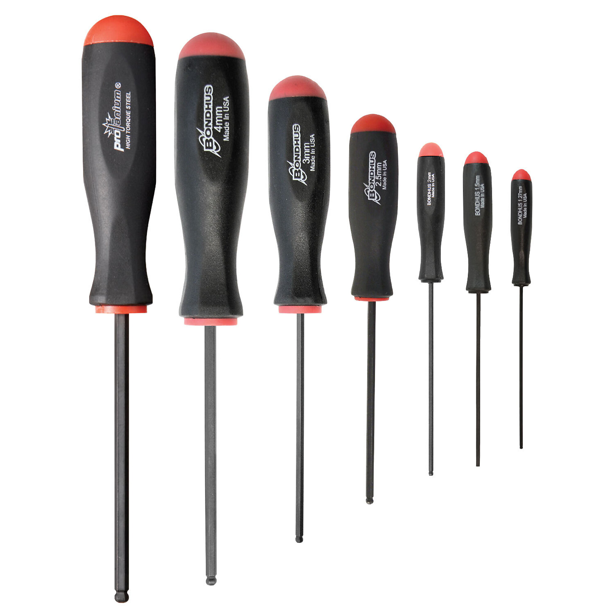 Bondhus Ball End Screwdriver Set of 7, 1.5-5mm, Model 10687